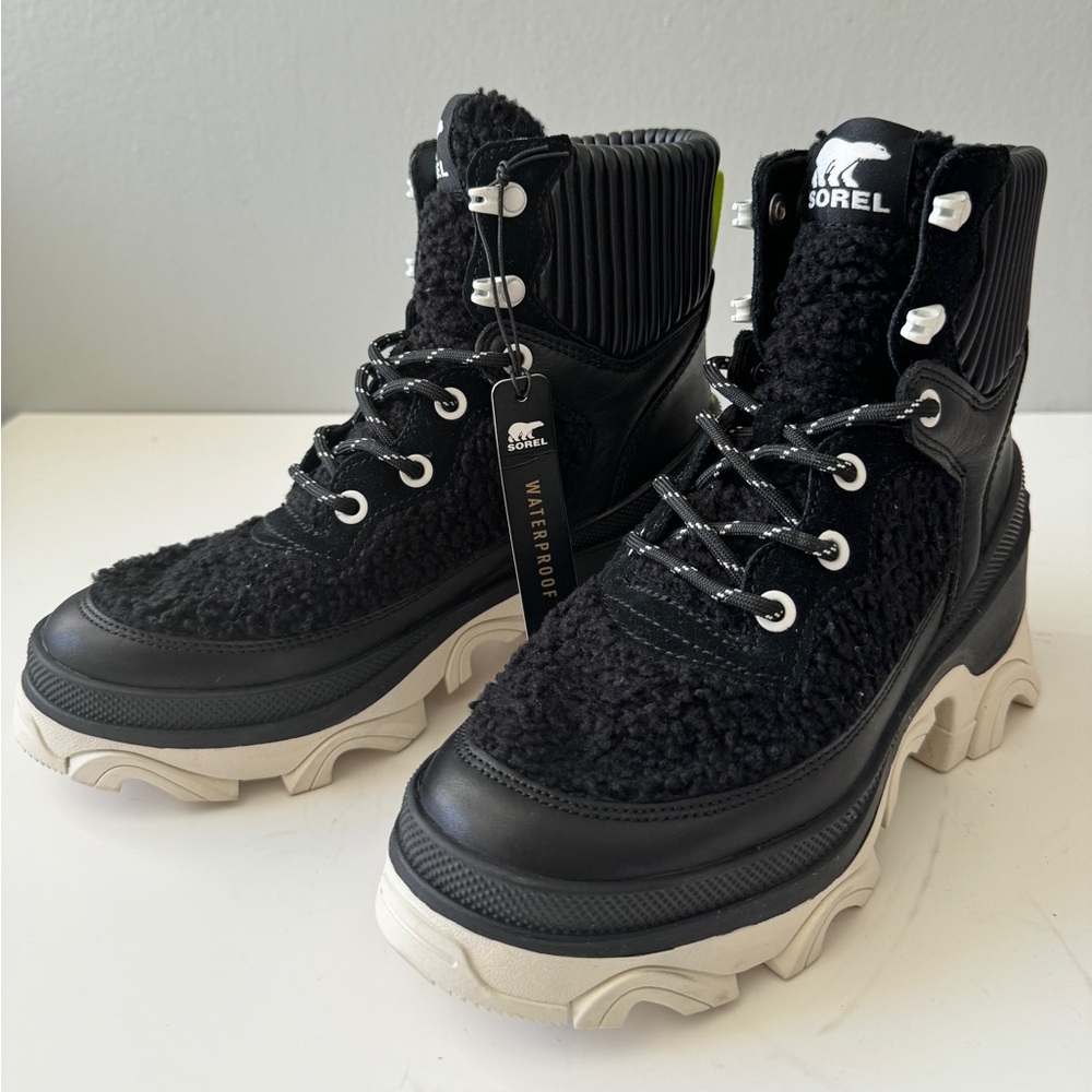 NEW! Brex Faux Shearling Lace-Up Boots